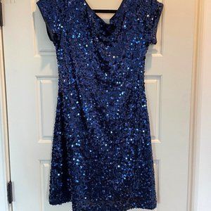 Royal Blue Sequins Dress